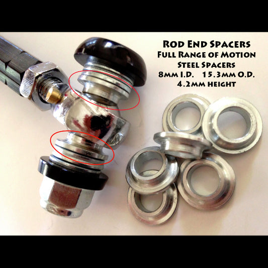 Tapered full range motion washer for kart tie rod