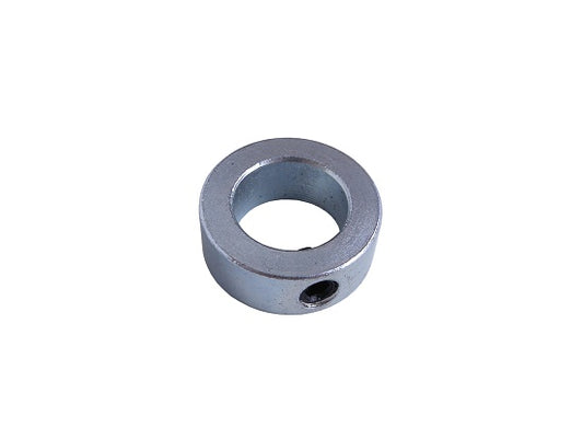 Close-up of steel steering collar with set screw for 5/8" ID kart shaft