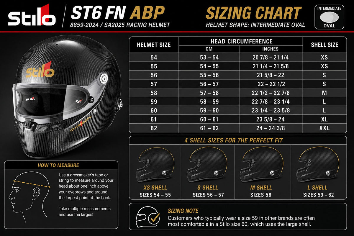 Stilo ST6 FN ABP 8859-2024 Carbon Fiber Helmet SA2025