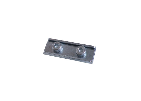 Steel two-bolt clamp joining two throttle cables