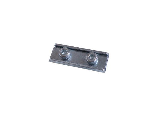 Steel two-bolt clamp joining two throttle cables