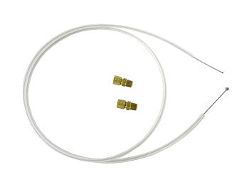 Throttle cable housing kit with ball end cable and brass fittings