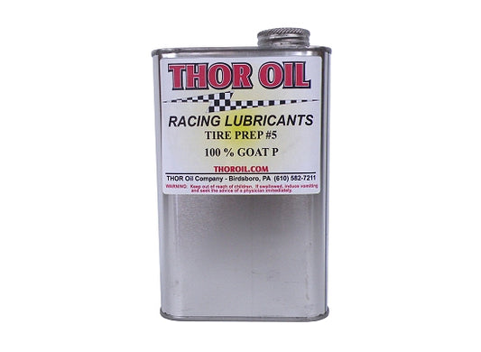 Metal quart can of Goat Pee tire prep for karting