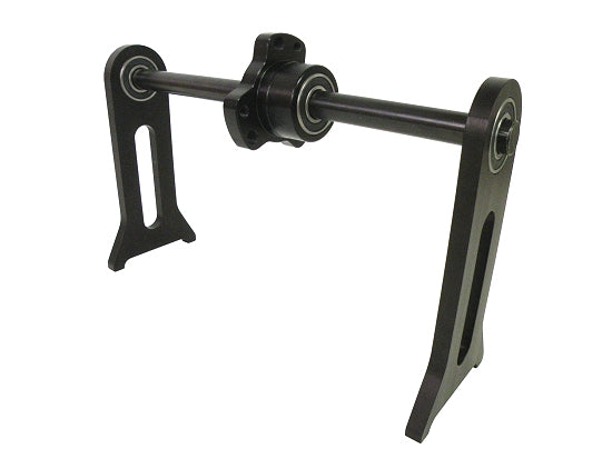 Metric deluxe wheel balancer with 17mm shaft holding kart tire