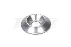 Silver aluminum conical seat washer for kart seat mounting