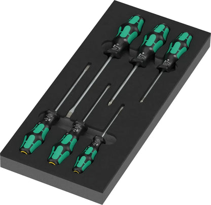 Wera 05150128001 9718 Kraftform Series 300 Screwdriver Set in Shadow Foam Insert - 7 Piece