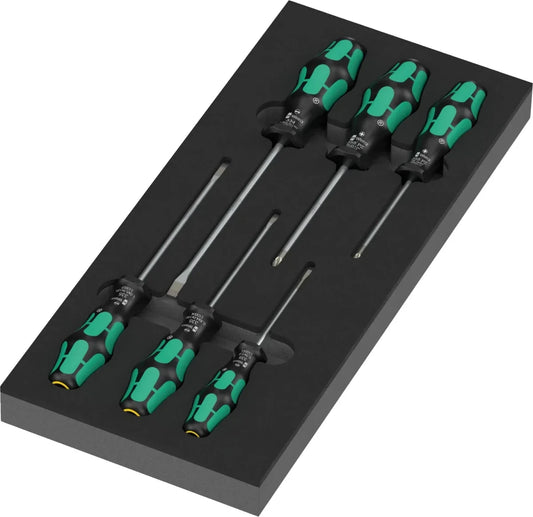 Wera 05150128001 9718 Kraftform Series 300 Screwdriver Set in Shadow Foam Insert - 7 Piece