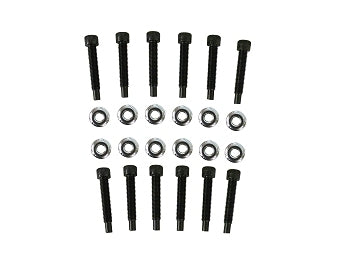 Pack of 12 1/4 inch stepped wheel studs with large hex nuts for karts