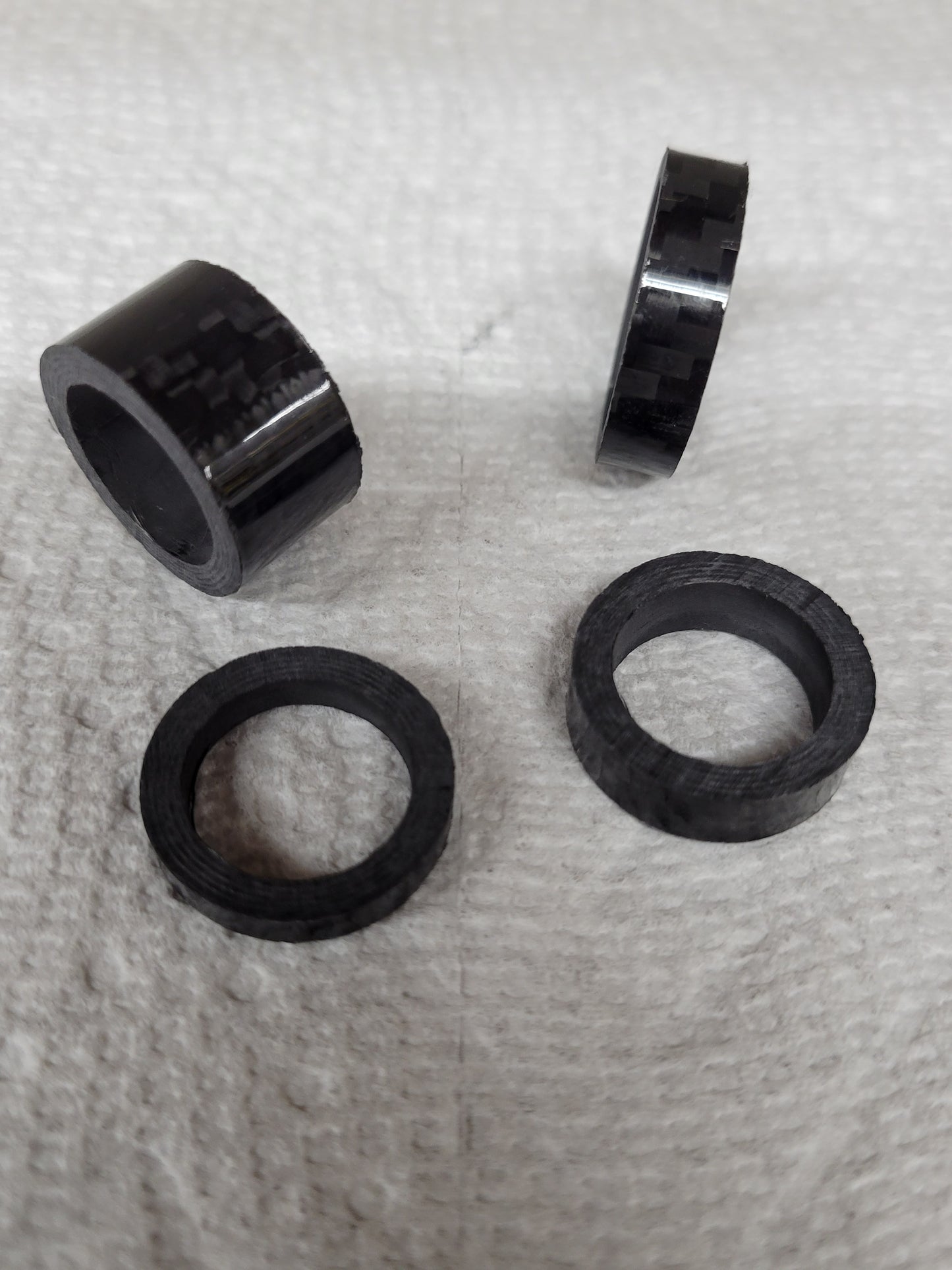 Carbon fiber 1/8 inch wide wheel spacer with 5/8 inch inner diameter
