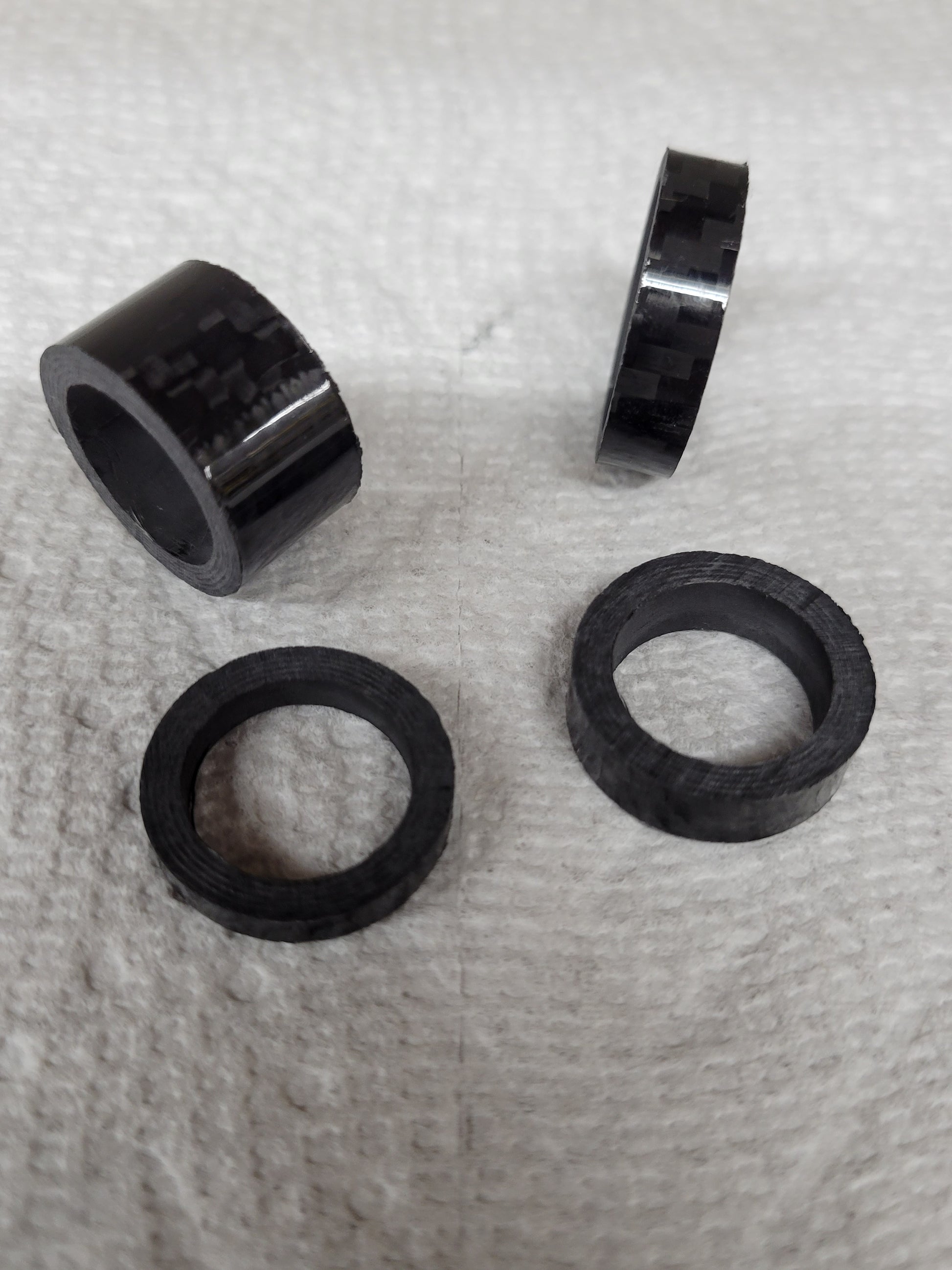 Carbon fiber 1/8 inch wide wheel spacer with 5/8 inch inner diameter