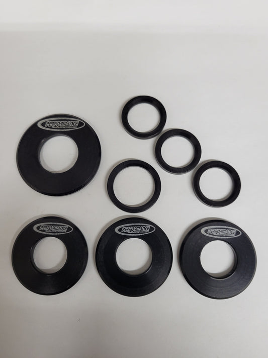 Set of bearing shields for stepped kart spindles